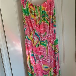 lilly pulitzer strapless long dress